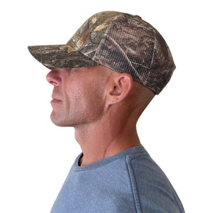 Realtree Edge Logo Camo Mesh Trucker Hat Cap Snapback Wicking Sweatband Structured Low-Mid Profile Precurved Visor Camouflage Cap - Camo Chique & Spa Boutique