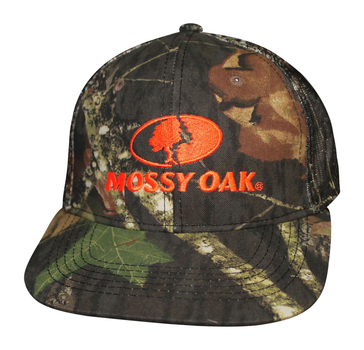 Mossy Oak Blaze Orange Logo Camo Mesh Back Flat Trucker Hat Cap Struct –  Camo Chique & Spa Boutique