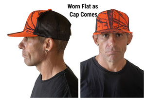 Mossy Oak Blaze Orange Camo Trucker Hat Cap Flat or Curved  Sweatband Mesh Snap Back - Camo Chique & Spa Boutique