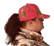 Load image into Gallery viewer, womens ladies mossy oak realtree girl hot blaze inferno pink camo camouflage hat cap visor hoodie jacket fishing hunting camping hat cap
