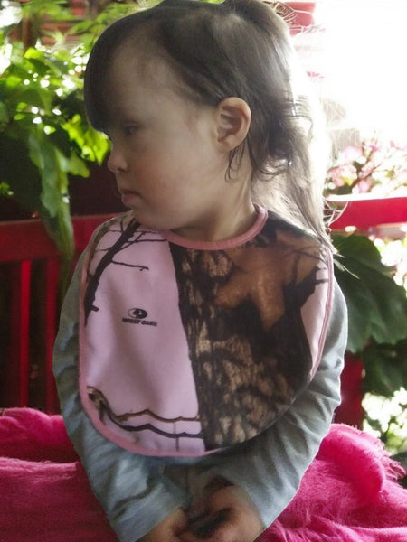 Mossy Oak Break Up Pink Camo Infant Baby Toddler Bibs - 2 Pack - Super Soft & Adjustable - Fits 3M-24M