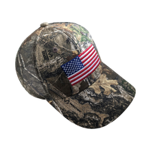 Load image into Gallery viewer, realtree mossy oak true timber bass pro kyrptek patriotic us usa americana american flag trucker trucking flag visor cap hat
