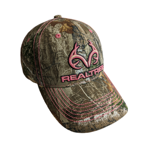 Realtree Edge Pink Orange -ish Glitter Logo Camo Cap Hat for Women (RT Edge)