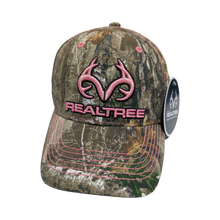 Load image into Gallery viewer, Realtree Edge Pink Orange -ish Glitter Logo Camo Cap Hat for Women (RT Edge) - Camo Chique &amp; Spa Boutique
