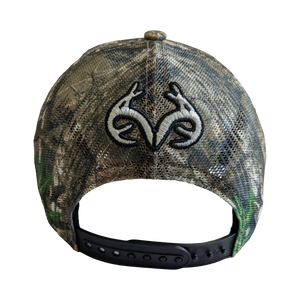 Realtree Edge 3D Camo Logo Trucker Cap Hat, Curved Bill, Mesh Back, Snapback, Wicking Sweatband - Camo Chique & Spa Boutique
