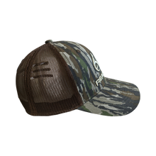 Load image into Gallery viewer, Realtree Original 3D Camo Logo Trucker Cap Hat, Curved Bill, Brown Mesh Back, Snapback, Wicking Sweatband - Camo Chique &amp; Spa Boutique
