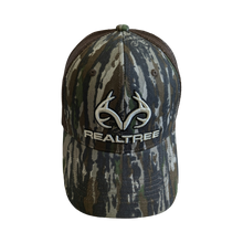 Load image into Gallery viewer, Realtree Original 3D Camo Logo Trucker Cap Hat, Curved Bill, Brown Mesh Back, Snapback, Wicking Sweatband - Camo Chique &amp; Spa Boutique
