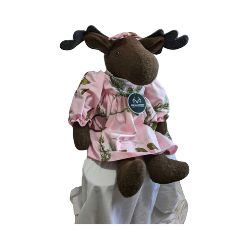 Realtree Pink Camo Vintage-Style Plush Moose Stuffed Animal Doll 26