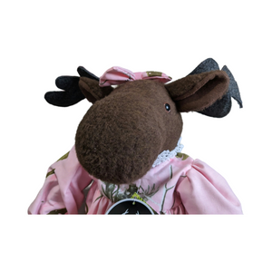 Realtree AP Pink Camo Vintage-Style Moose Plush Stuffed Animal Dress Moose Doll 26", Artisan, Handcrafted in USA - Camo Chique & Spa Boutique