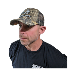 Realtree Edge 3D Antler Logo Hunting Camo Mesh Trucker Cap Hat Snapback Wicking Sweatband Structured Mid-Profile Precurved Visor Hunting Camo Camouflage Cap Hat