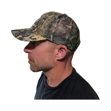 Load image into Gallery viewer, Realtree Edge 3D Antler Logo Hunting Camo Mesh Trucker Cap Hat Snapback Wicking Sweatband Structured Mid-Profile Precurved Visor Hunting Camo Camouflage Cap Hat
