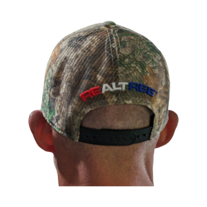 Patriotic Realtree Edge USA American Flag Camo Mesh Hunting Cap Hat - Low-Mid Profile Snapback Hunting Camo Hat - Camo Chique & Spa Boutique