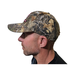 Realtree Patriotic 3D Antler Logo Hunting Hunter Camo Flag Cap Hat (RT Edge) Classic Precurved, Sweatband, Snapback, Embroidered Antler Logo Americana USA Flag Patch Cap Hat - Camo Chique & Spa Boutique