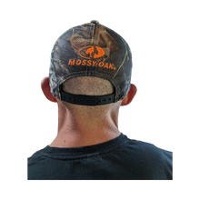 Load image into Gallery viewer, Mossy Oak New Break Up Blaze Orange 3D Logo Hunting Camo Precurved Trucker Hat Cap - Camouflage MOBU Mesh Back, Snap Back, Low-Mid Crown, Structured Hunters Hat Cap - Camo Chique &amp; Spa Boutique
