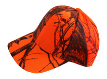 Load image into Gallery viewer, realtree mossy oak true timber kyrptek inferno blaze orange logo hunting cap hat visor for men women ladies Camo Chique
