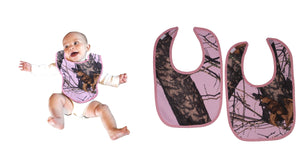 Mossy Oak Pink Camo Infant Toddler Baby Bib SET of 2 Mossy Oak BU Pink OSFM 3M-2T - Camo Chique & Spa Boutique