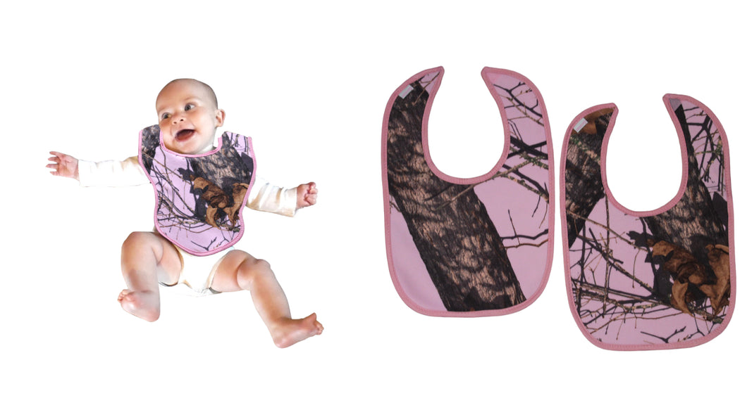 Mossy Oak Pink Camo Infant Toddler Baby Bib SET of 2 Mossy Oak BU Pink OSFM 3M-2T - Camo Chique & Spa Boutique