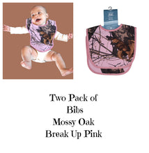 Load image into Gallery viewer, Mossy Oak Pink Camo Infant Toddler Baby Bib SET of 2 OSFM 3M-2T - Also Used as small Dog Bib - Camo Chique &amp; Spa Boutique
