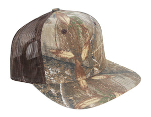 Realtree Camo Mesh Flat Hunting Classic Trucker Cap Hat - RT Edge - Snapback High Crown Sweatband 6 Panel Bendable Bill Wear Flat or Curved - Camo Chique & Spa Boutique