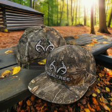 Load image into Gallery viewer, Realtree 3D Antler Logo Flat Camo Mesh High Crown Trucker Cap Hat (RT EDGE) Snapback HIGH CROWN Structured Wicking Sweatband - Camo Chique &amp; Spa Boutique
