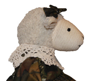 Handmade Sheep Lamb Stuffed Animal, Mossy Oak Camo Stuffed Animal Lamb Sheep 16" Vintage Style Artisan Handcrafted in The USA - Camo Chique & Spa Boutique