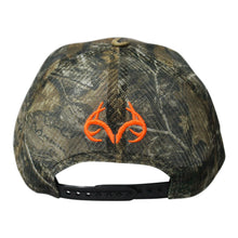 Load image into Gallery viewer, Realtree Camo Blaze Logo Camo Camouflage Mesh Trucker Cap Hat (RT EDGE) Snapback Wicking Sweatband Structured Low-Mid Profile Precurved Visor Camouflage Cap - Camo Chique &amp; Spa Boutique

