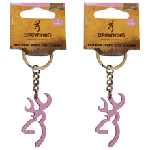 Load image into Gallery viewer, Buckmark Browning 2 PC Pink Keychain Key Ring Chain (Set of Two Identical Key Rings) - Camo Chique &amp; Spa Boutique
