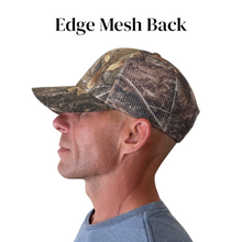 Load image into Gallery viewer, Realtree Edge Blaze Logo Camo Mesh Trucker Cap Hat Snapback Wicking Sweatband Mid Profile Structured Precurved Visor Camouflage Cap Hat - Camo Chique &amp; Spa Boutique
