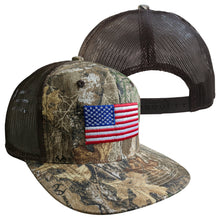 Load image into Gallery viewer, Realtree Patriotic US USA American Flag Classic Edge Camo Trucker Hat Cap - Camo Chique &amp; Spa Boutique
