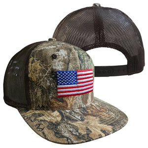 Realtree Patriotic US USA American Flag Classic Edge Camo Trucker Hat Cap - Camo Chique & Spa Boutique