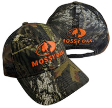 Load image into Gallery viewer, Mossy Oak New Break Up Blaze Orange 3D Logo Hunting Camo Precurved Trucker Hat Cap - Camouflage MOBU Mesh Back, Snap Back, Low-Mid Crown, Structured Hunters Hat Cap - Camo Chique &amp; Spa Boutique
