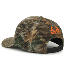 Load image into Gallery viewer, Realtree Edge Blaze Logo Camo Mesh Trucker Cap Hat Snapback Wicking Sweatband Mid Profile Structured Precurved Visor Camouflage Cap Hat - Camo Chique &amp; Spa Boutique
