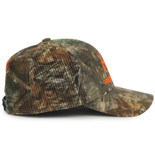 Load image into Gallery viewer, Realtree Edge Blaze Logo Camo Mesh Trucker Cap Hat Snapback Wicking Sweatband Mid Profile Structured Precurved Visor Camouflage Cap Hat - Camo Chique &amp; Spa Boutique
