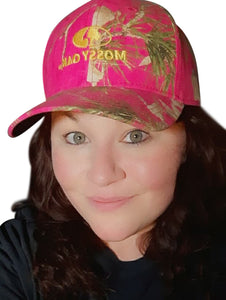 Mossy Oak Hot Pink Camo Logo Cap Hat, Mid-Profile Structured, Wicking Sweatband, Ladies Fit - Camo Chique & Spa Boutique