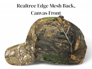 Realtree Edge 3D Antler Logo Hunting Camo Mesh Back Trucker Cap Hat Snapback Sweatband Structured Low-Mid Profile Precurved Visor Hunting Camo Cap Hat - Camo Chique & Spa Boutique