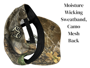 Realtree Edge 3D Antler Logo Hunting Camo Mesh Back Trucker Cap Hat Snapback Sweatband Structured Low-Mid Profile Precurved Visor Hunting Camo Cap Hat - Camo Chique & Spa Boutique