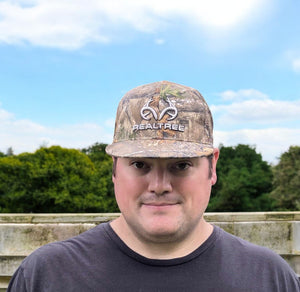 Realtree 3D Antler Logo Flat Camo Mesh High Crown Trucker Cap Hat (RT EDGE) Snapback HIGH CROWN Structured Wicking Sweatband - Camo Chique & Spa Boutique