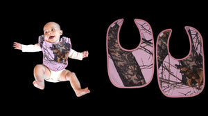 Mossy Oak Pink Camo Infant Toddler Baby Bib SET of 2 Mossy Oak BU Pink OSFM 3M-2T - Camo Chique & Spa Boutique