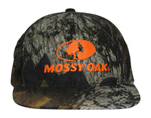 Load image into Gallery viewer, Mossy Oak Blaze Orange Logo Camo Mesh Back Structured Snapback Trucker Cap Hat MOBU Mossy Oak Break Up - Camo Chique &amp; Spa Boutique
