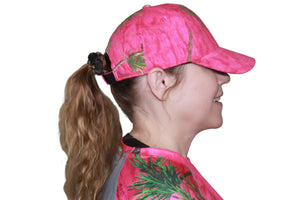 Mossy Oak Hot Pink Camo Cap Hat Visor, Mid-Profile Structured, Wicking Sweatband, Ladies Fit - Camo Chique & Spa Boutique