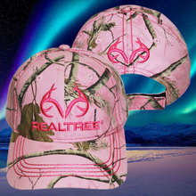 Load image into Gallery viewer, Realtree AP Pink Camo Logo Cap Hat Visor, Low-Mid Profile, Precurved Bill, Vel-cro Back Strap, Moisture Wicking Sweatband - Camo Chique &amp; Spa Boutique
