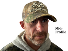 Load image into Gallery viewer, Realtree RT Edge 3D Tan Antler Logo Mid Crown Structured Hunting Camo Mesh Back Snapback Precurved Trucker Cap Hat - Camo Chique &amp; Spa Boutique
