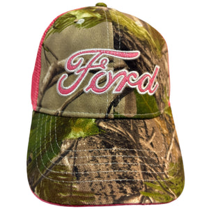 Realtree Pink Camo "Ford" Glitter Logo Mesh Back Hunting Cap Hat for Women - Camo Chique & Spa Boutique
