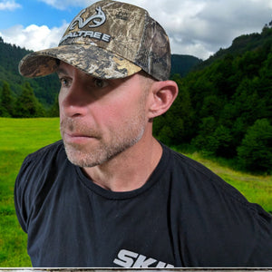 Realtree Edge 3D Antler Logo Hunting Camo Mesh Trucker Cap Hat Snapback Sweatband Structured Mid-Profile Precurved Visor Hunting Camo Cap Hat - Camo Chique & Spa Boutique