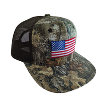Load image into Gallery viewer, Realtree Patriotic US USA American Flag Classic Edge Camo Trucker Hat Cap - Camo Chique &amp; Spa Boutique
