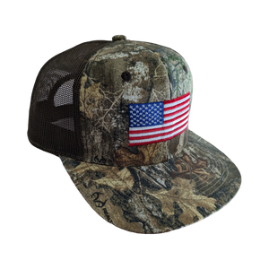 Realtree Patriotic US USA American Flag Classic Edge Camo Trucker Hat Cap - Camo Chique & Spa Boutique