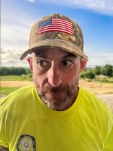 Load image into Gallery viewer, Patriotic Realtree Edge USA American Flag Camo Mesh Hunting Cap Hat - Low-Mid Profile Snapback Hunting Camo Hat - Camo Chique &amp; Spa Boutique
