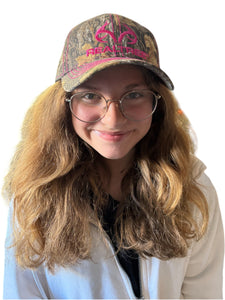 Realtree Pink Logo Cap Matching Camo MESH Back Hat Cap Visor, 6 Panel, Ladies Fit, Wicking Sweatband - Camo Chique & Spa Boutique