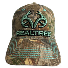 Load image into Gallery viewer, Realtree Edge Womens Teal Glitter Camo Antler Logo Cap, Teal 3D Antler Logo Contrast Stitching, Adjustable Vel-cro Back - Camo Chique &amp; Spa Boutique
