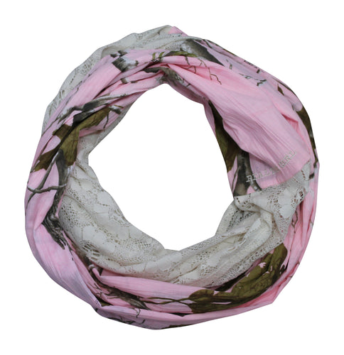 Realtree Pink & Lace Camo Infinity Scarf Fits Small-2X - Camo Chique & Spa Boutique